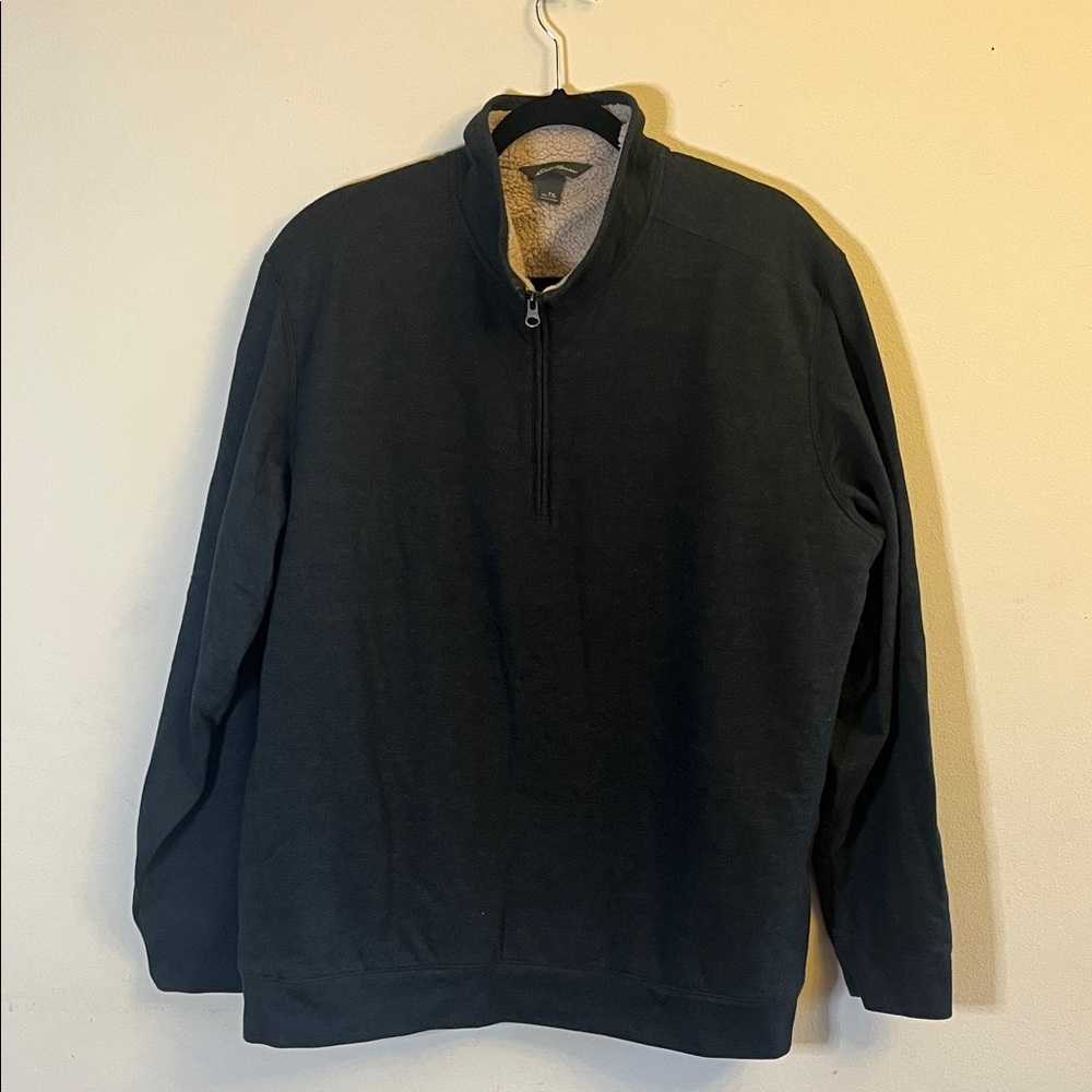 Eddie Bauer Men's Dark Gray Zip-Up Sweater